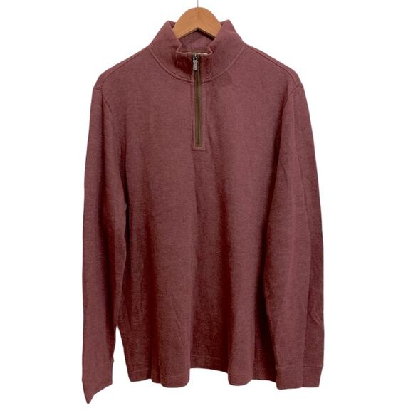Joseph Abboud Burgundy Cotton/Modal Quarter Zip Size Large - Picture 1 of 6